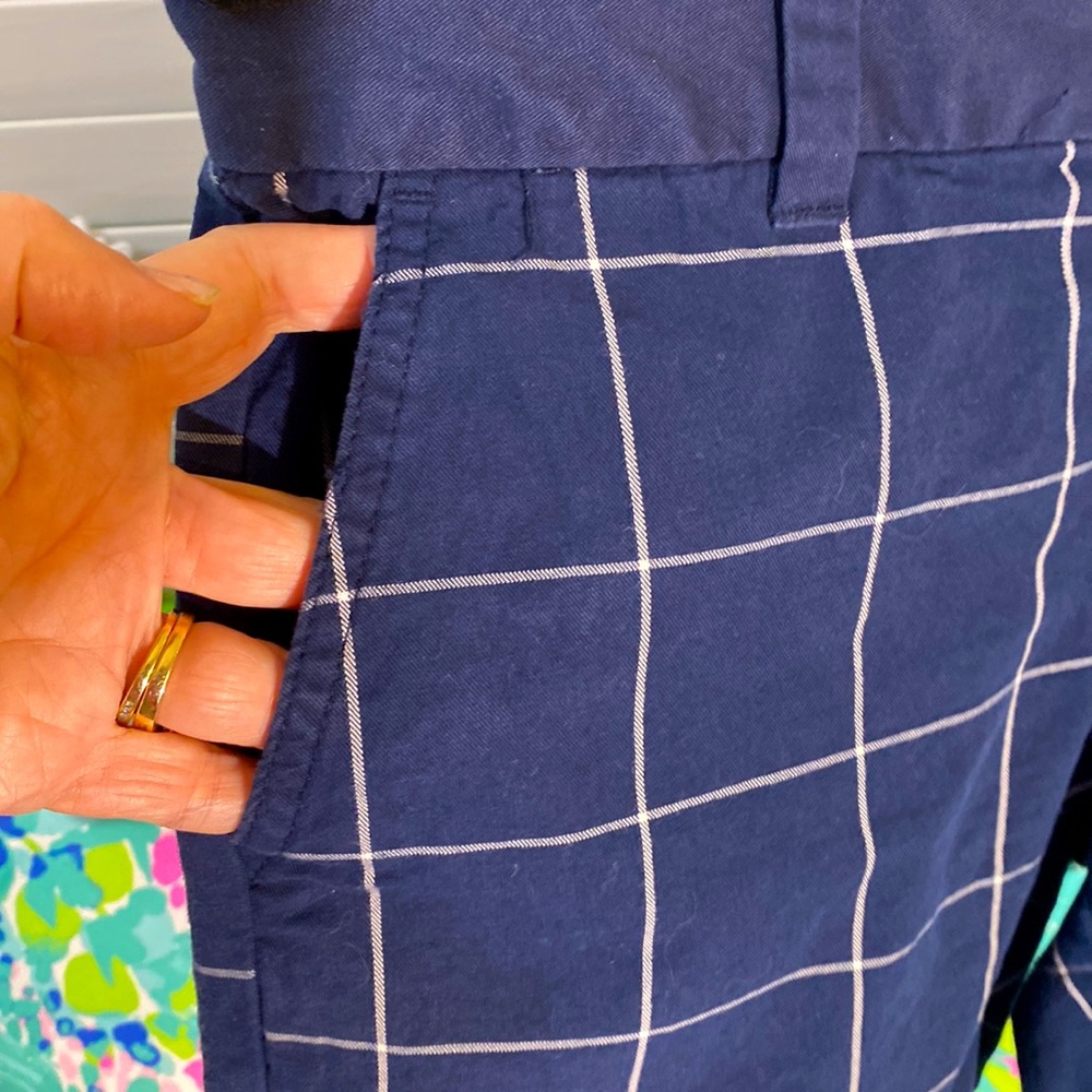 Tommy Hilfiger navy blue with white grid squares